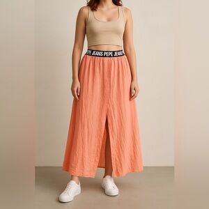 Pepe Jeans Coral Lightweight Skirt NWT Size Large Logo Waistband Y2K Vibes